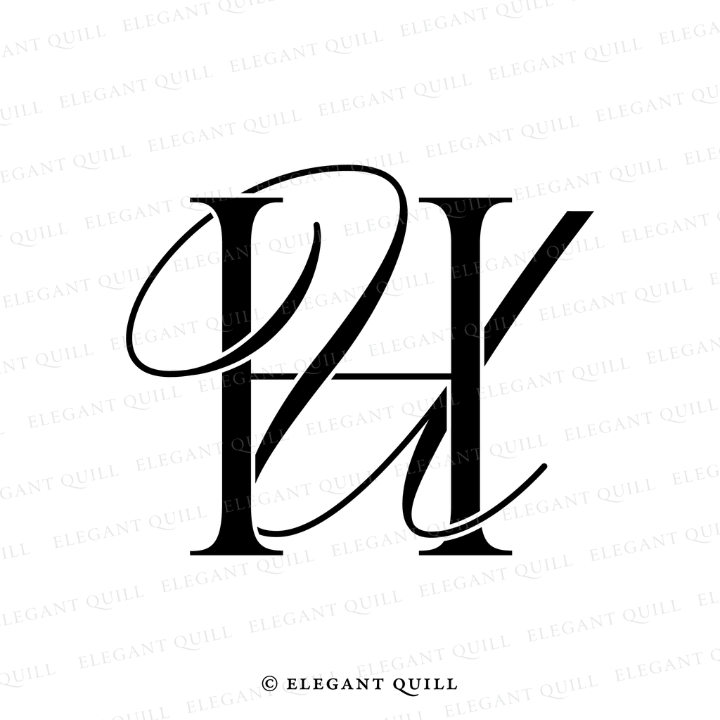 simple logo design, UH initials