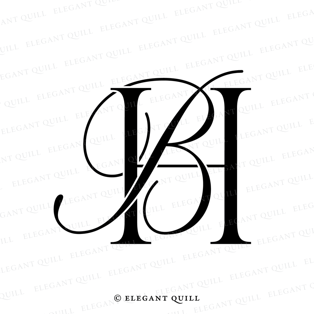 simplistic logo, BH initials