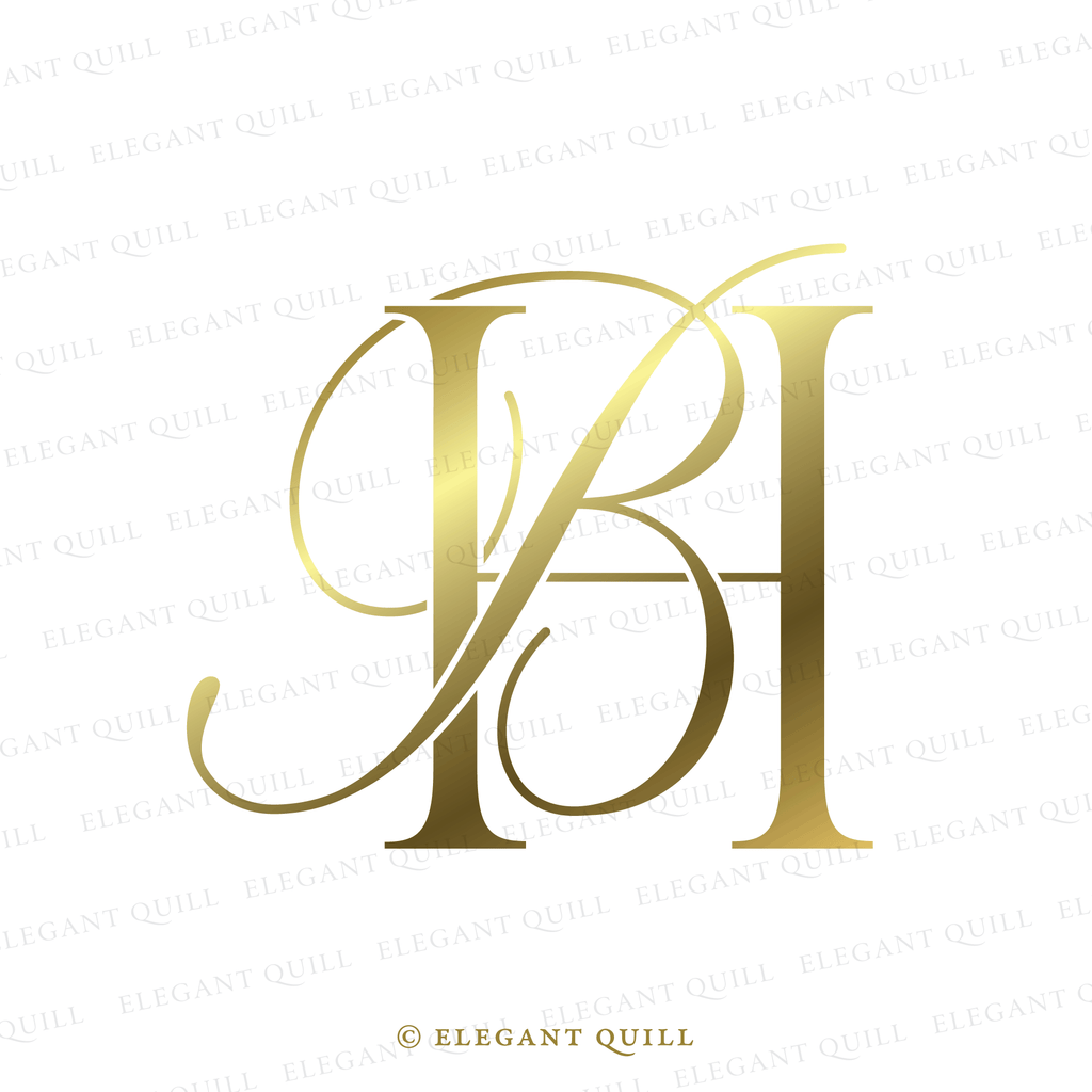 simplistic logo, BH logo gold