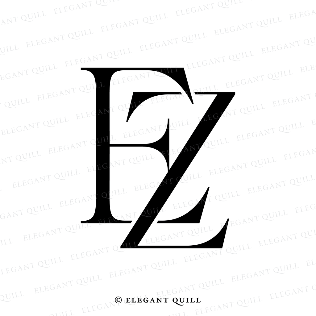 Ez Initals Simplistic Logo, EZ Initials – Elegant Quill