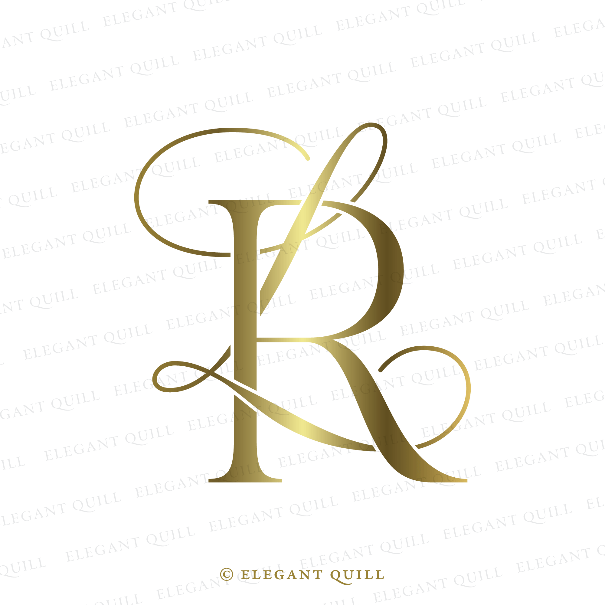 Modern Logo Design, LR Initials – Elegant Quill
