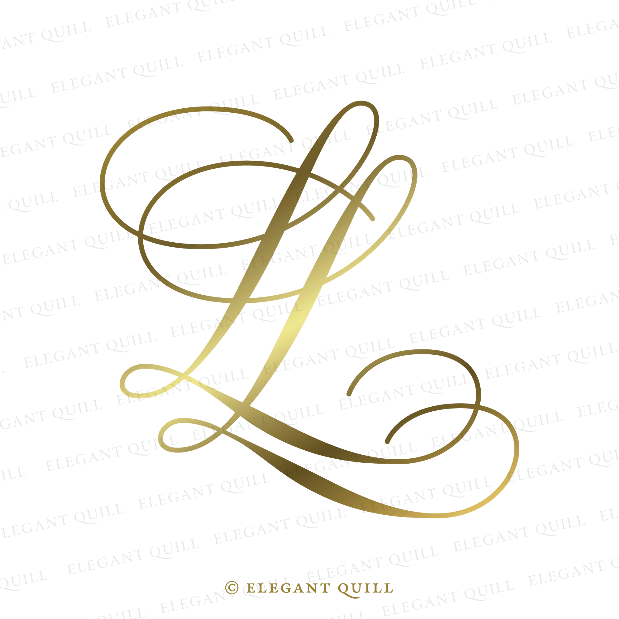 2 Letter Logo Design, MP Initials – Elegant Quill