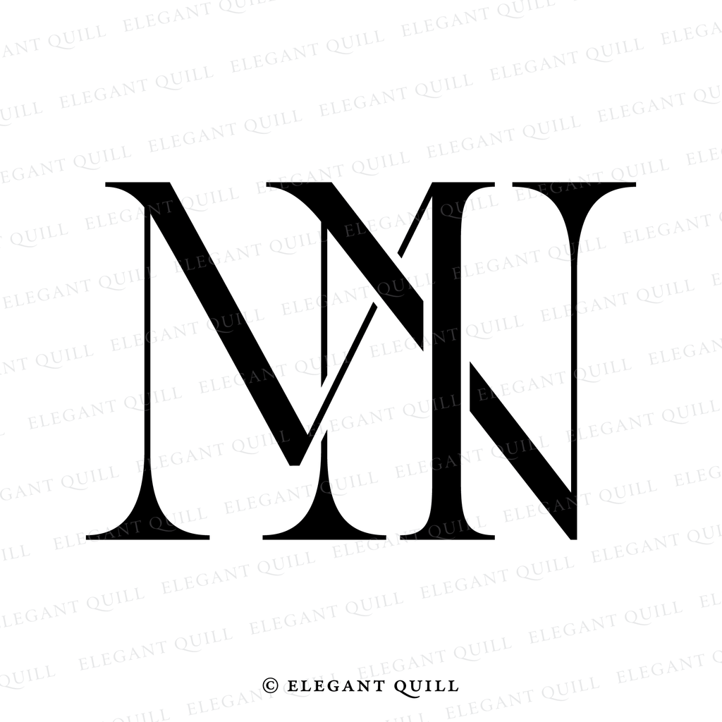 two letter logo, MN initials