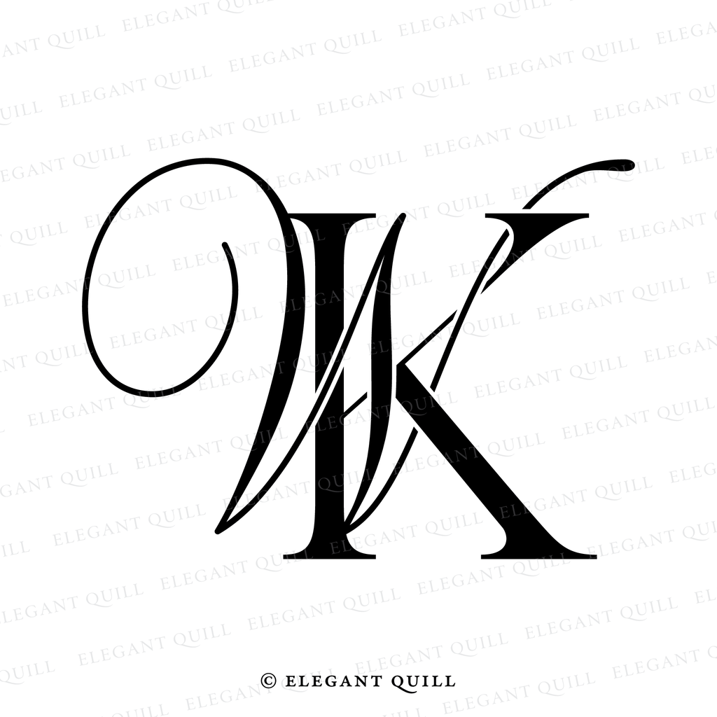 two letter logo, WK initials