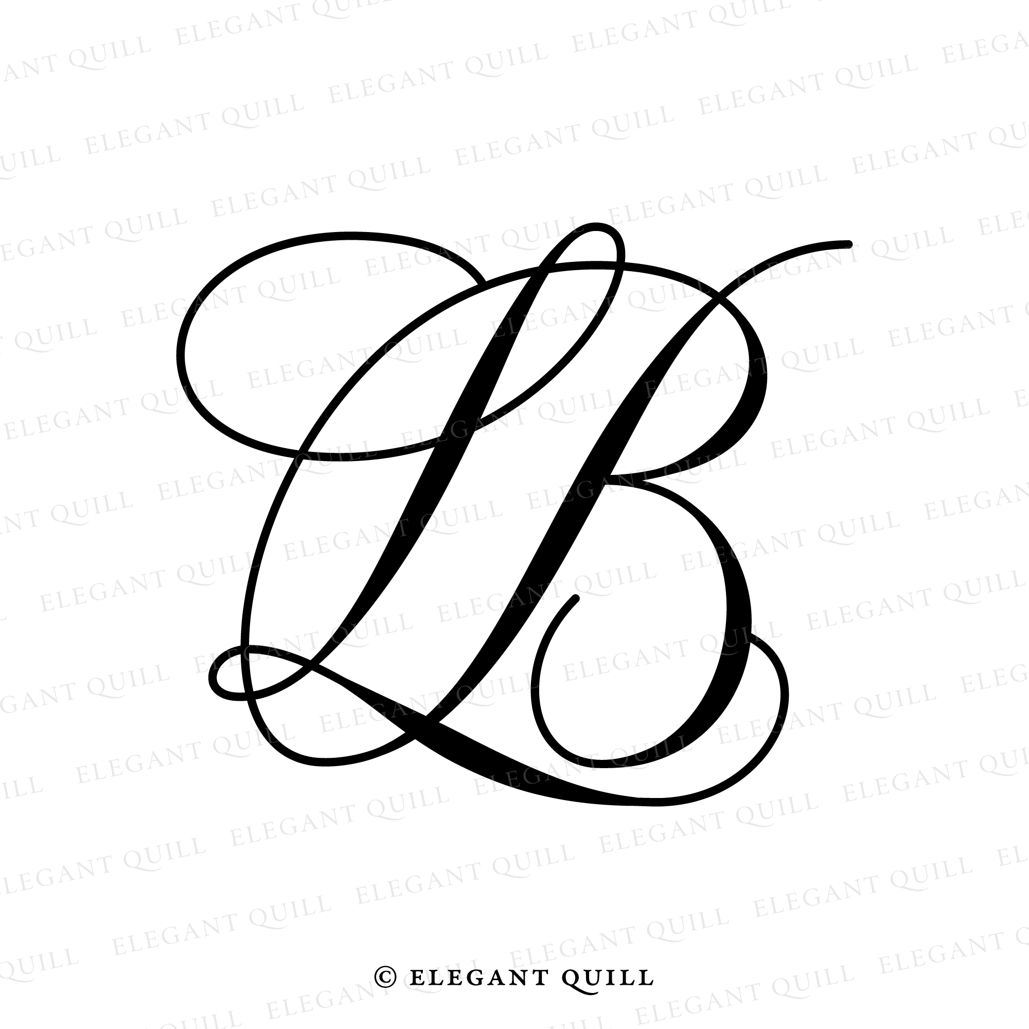 Bl Initals Wedding Dance Floor Monogram, BL Initials Logo – Elegant Quill