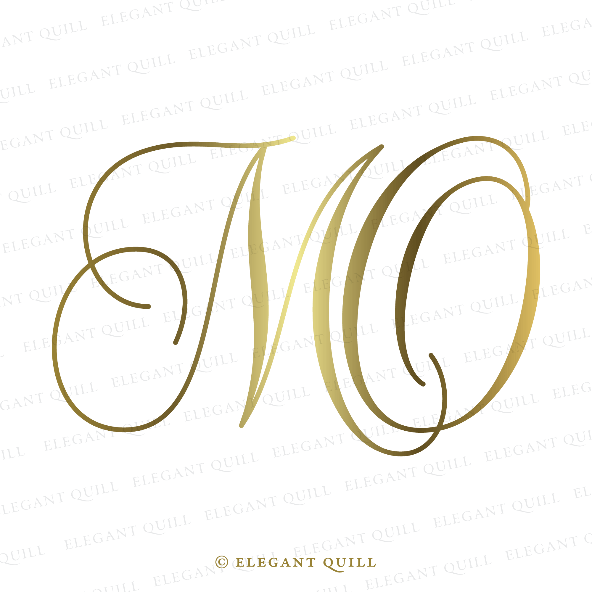 Wedding Gobo, VL Initials Logo – Elegant Quill
