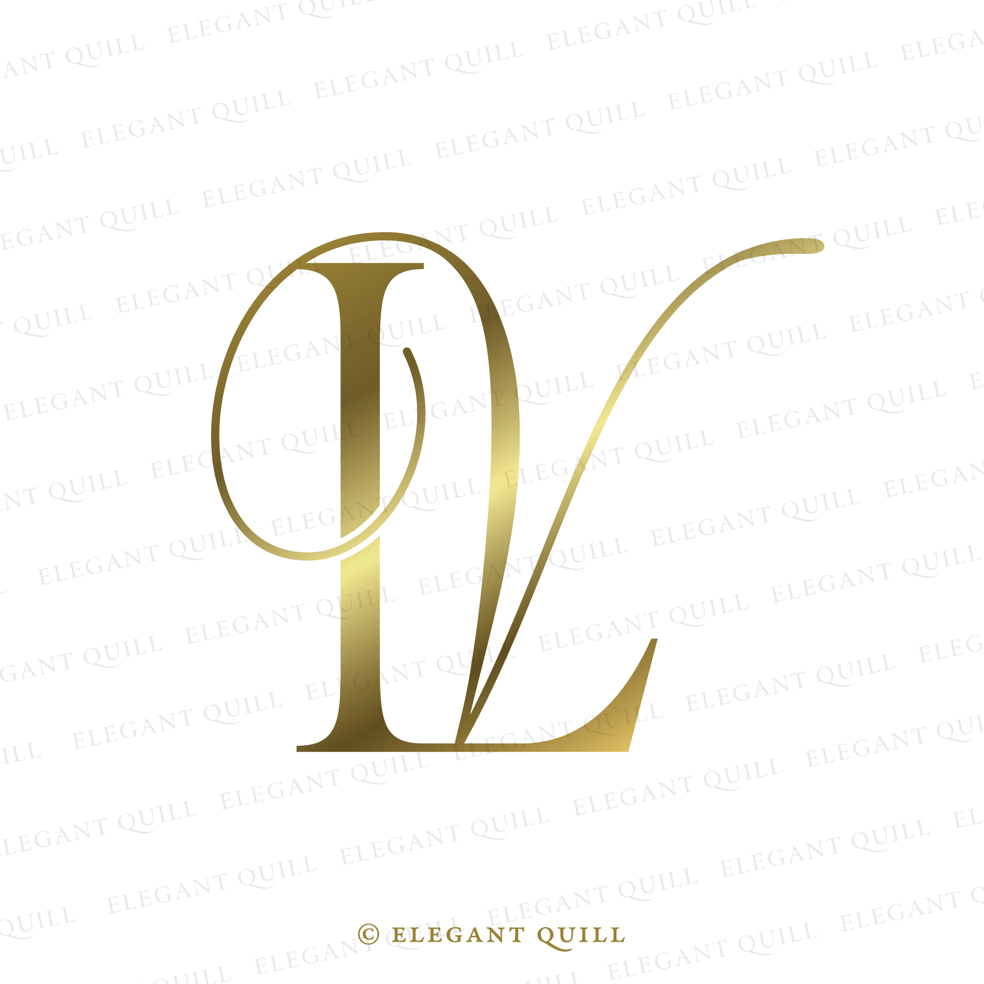 Initial Letter Logo VL Gold And White Color, With Stamp And Circle