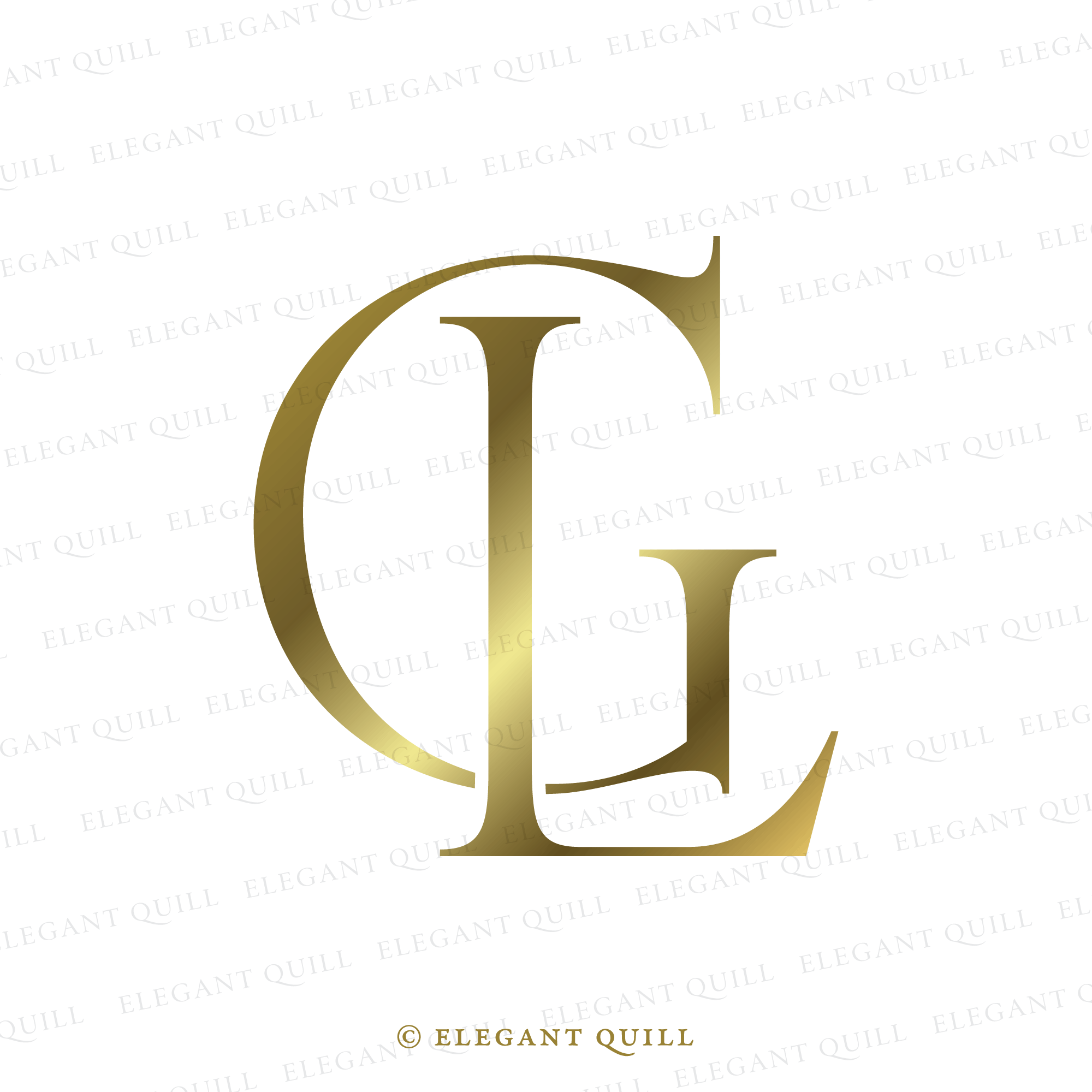 Wedding Gobo Design, GL Initials Logo – Elegant Quill