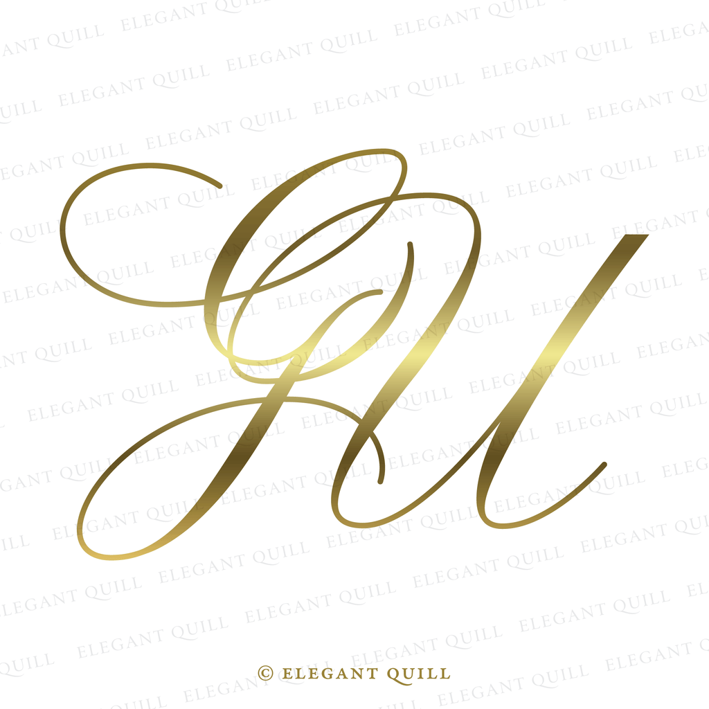 wedding gobo design, GU initials