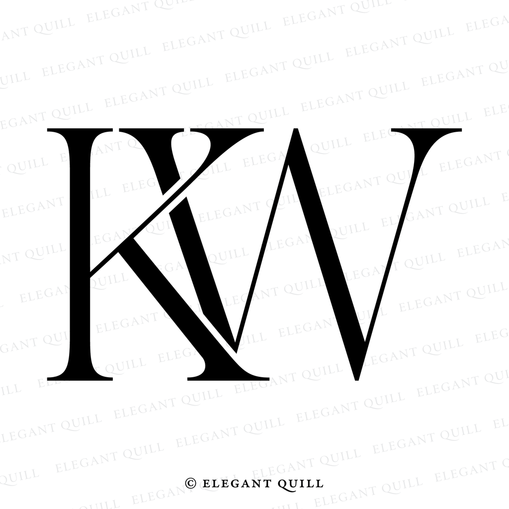 wedding gobo design, KW initials