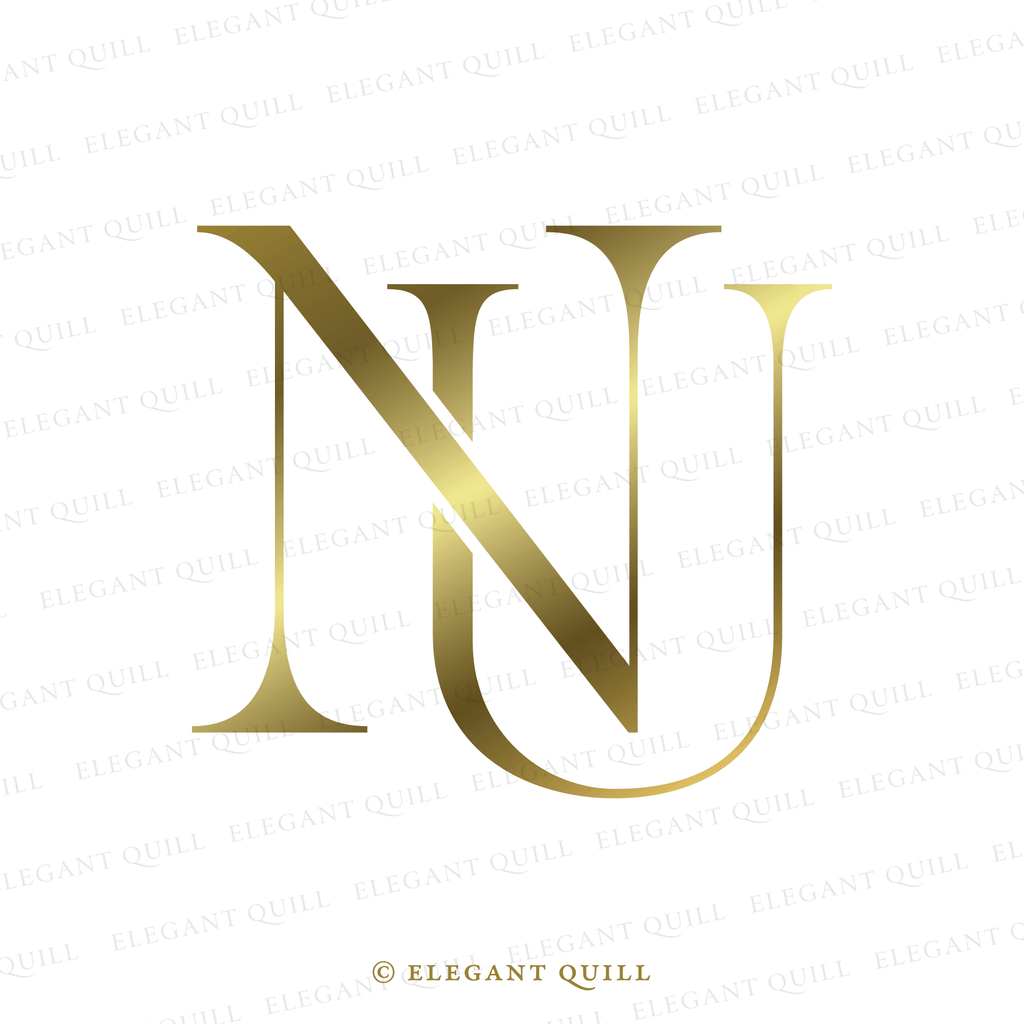 wedding gobo design, NU initials