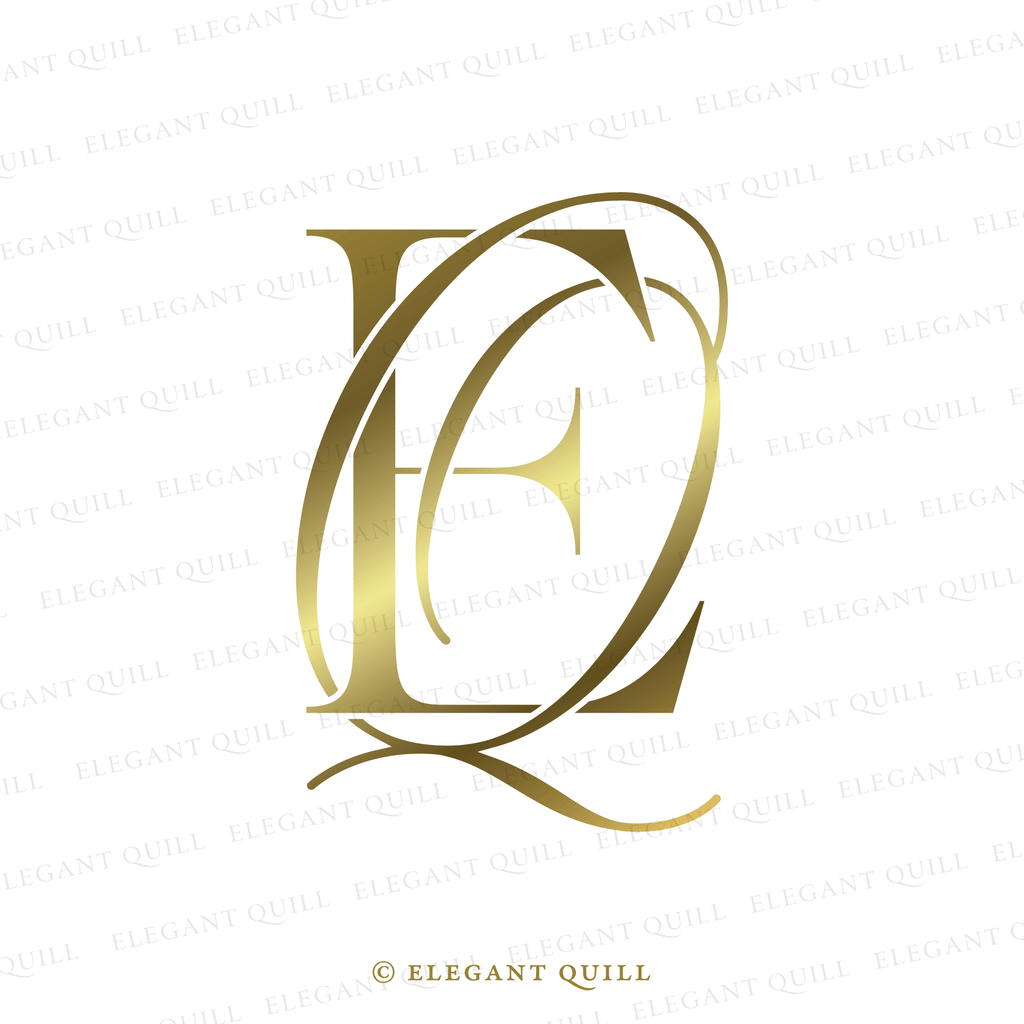 wedding gobo design, QE initials