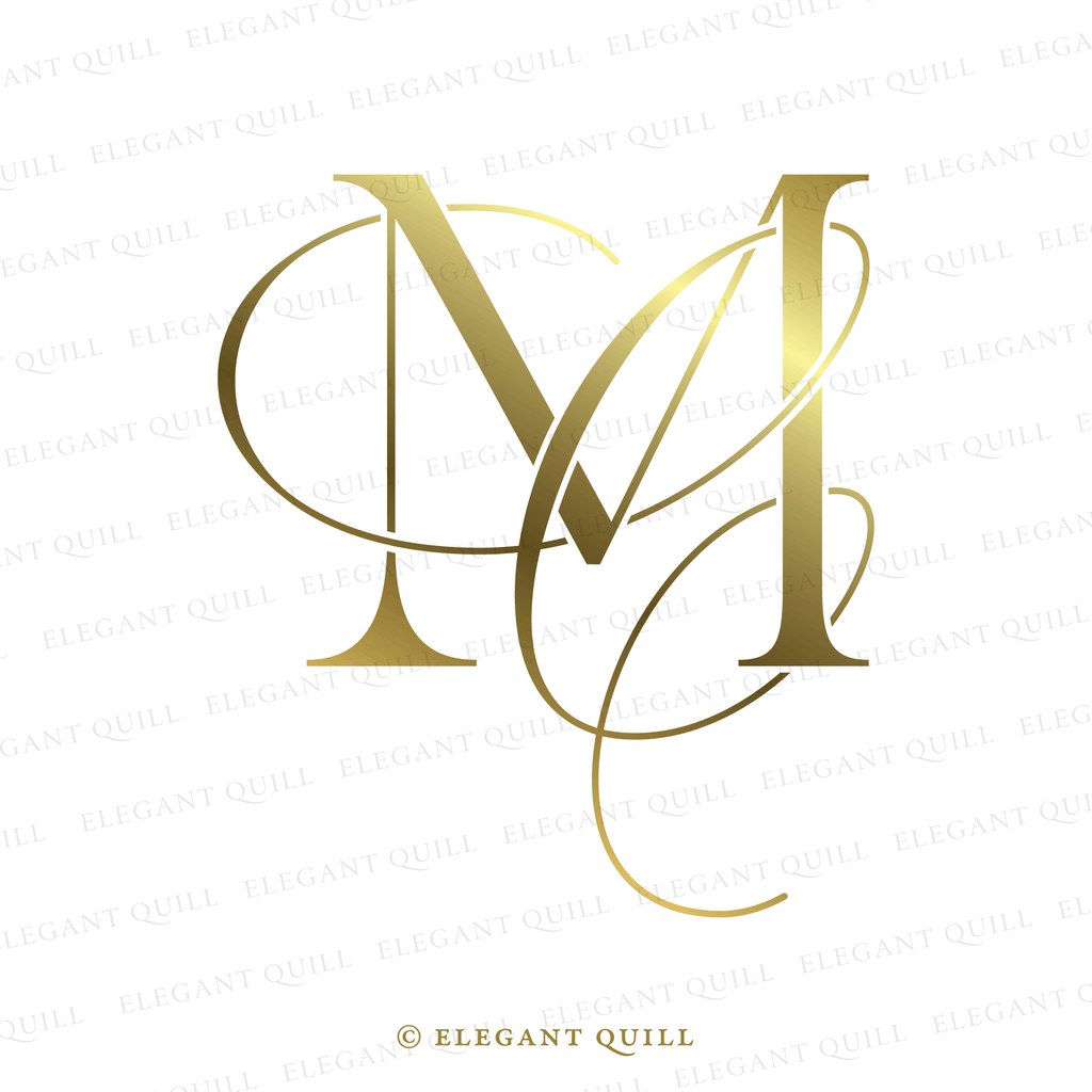 wedding gobo monogram, CM logo gold