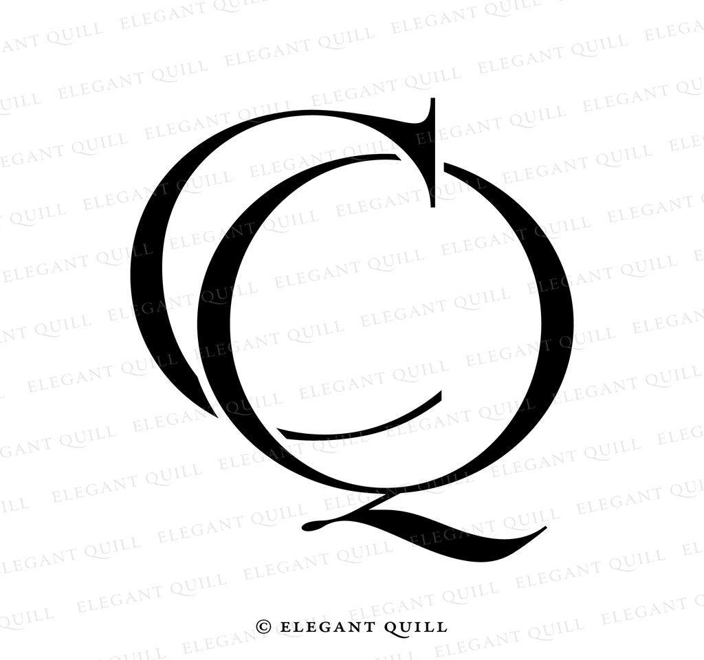wedding gobo monogram, CQ initials