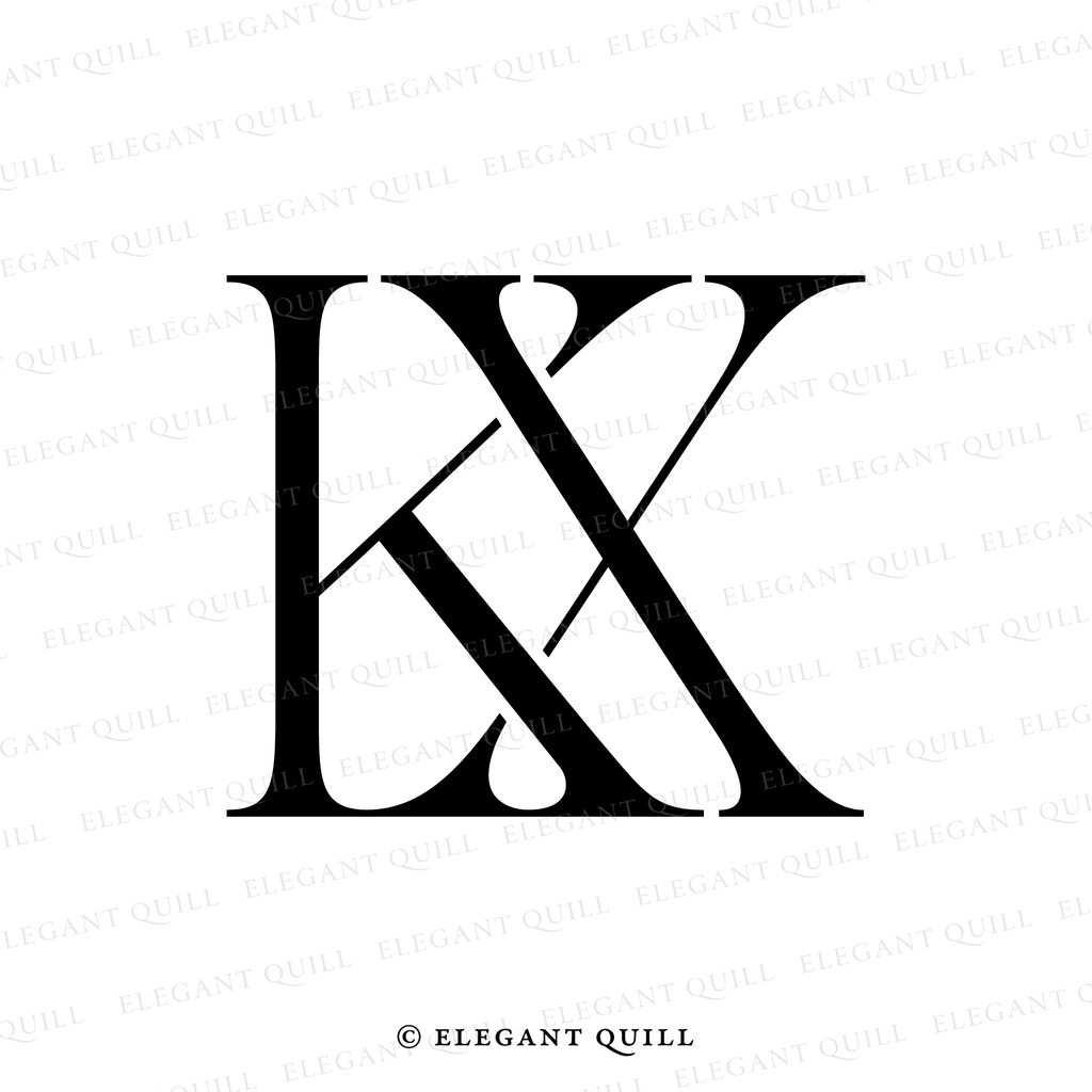 wedding gobo monogram, KX initials