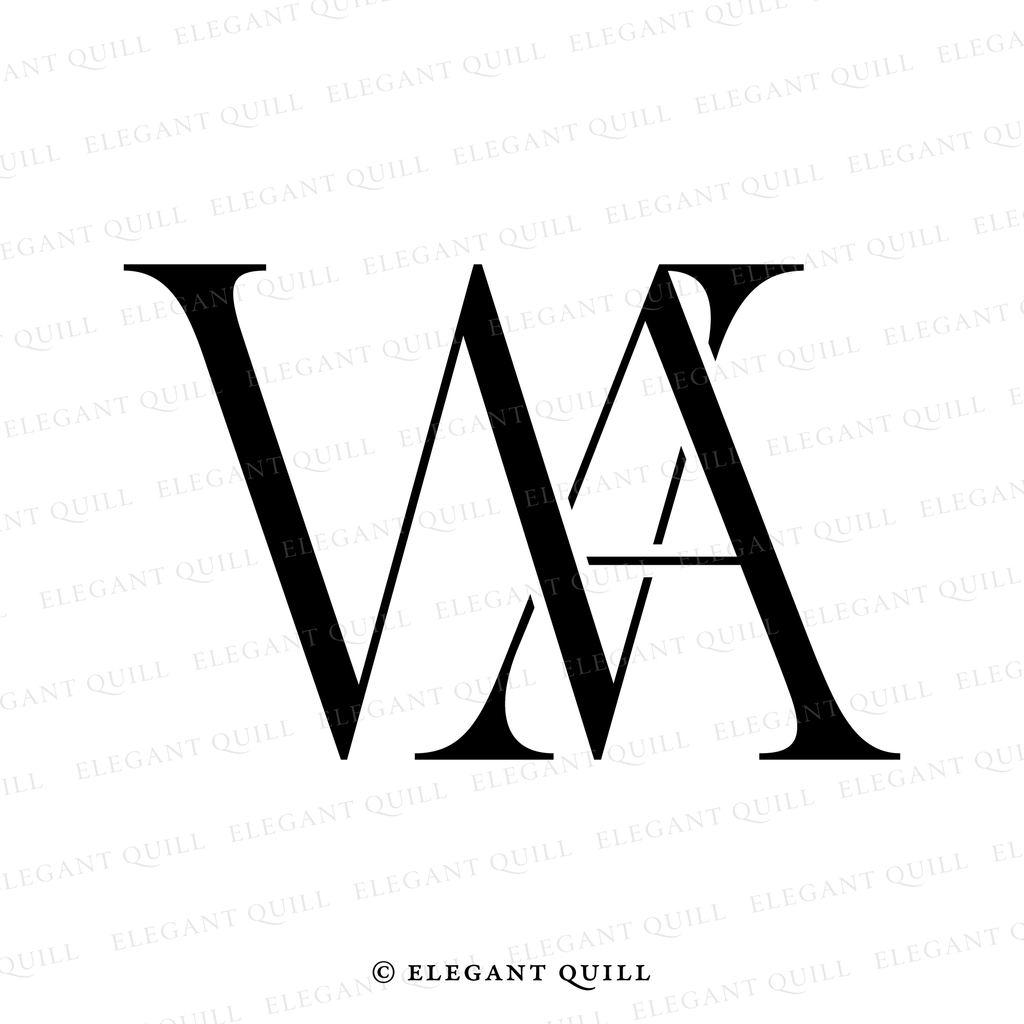 wedding gobo monogram, WA initials