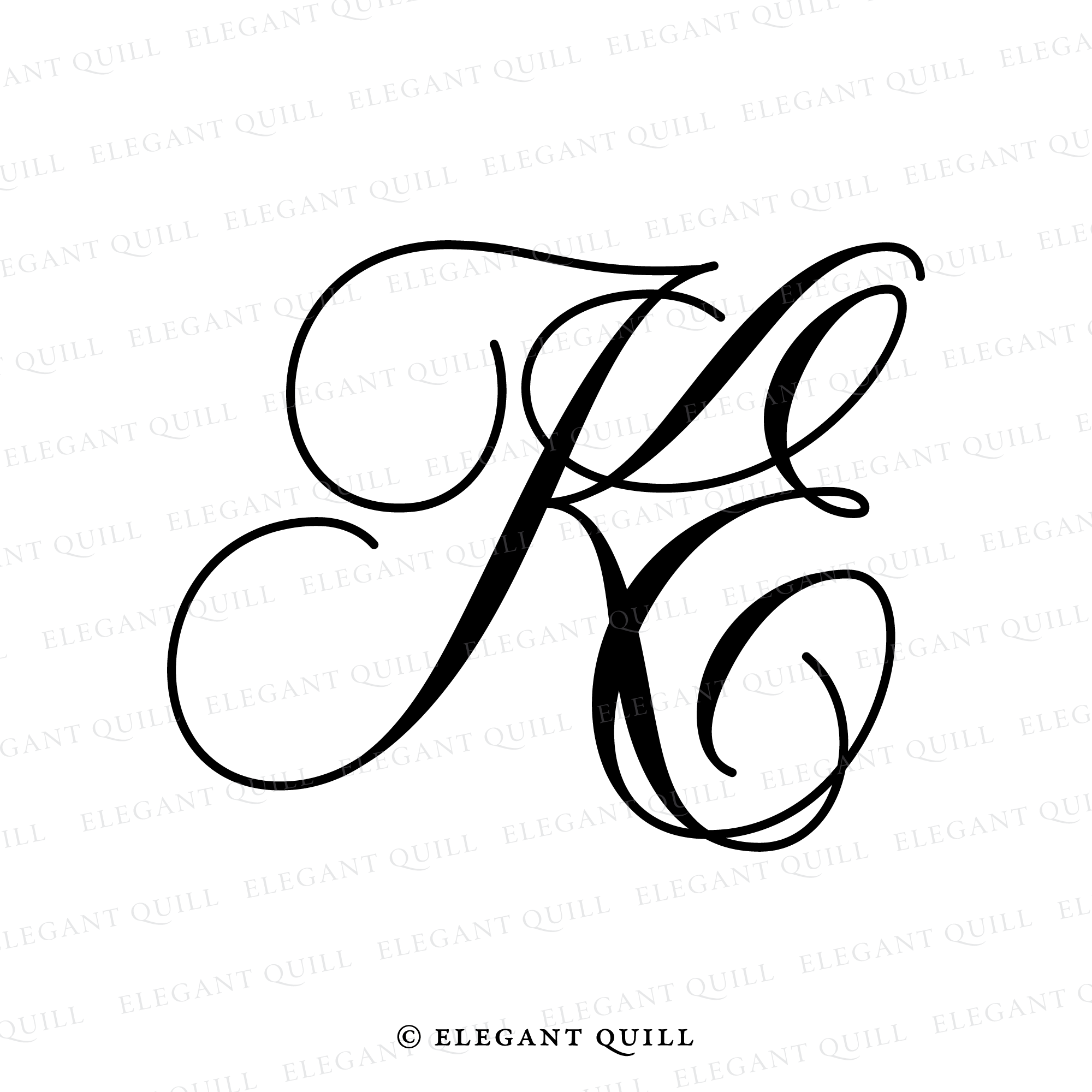 Initial ek script letter type logo design Vector Image