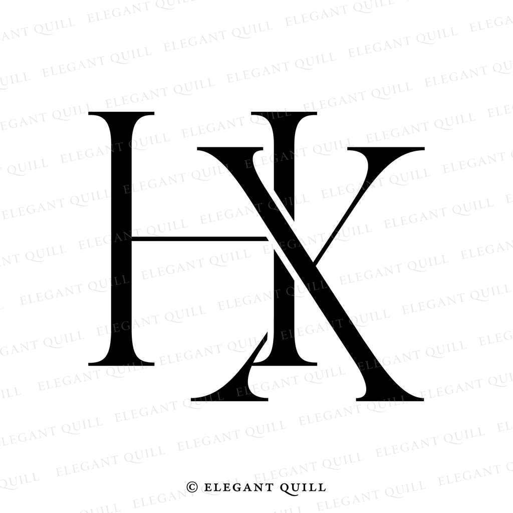 wedding initials, HX