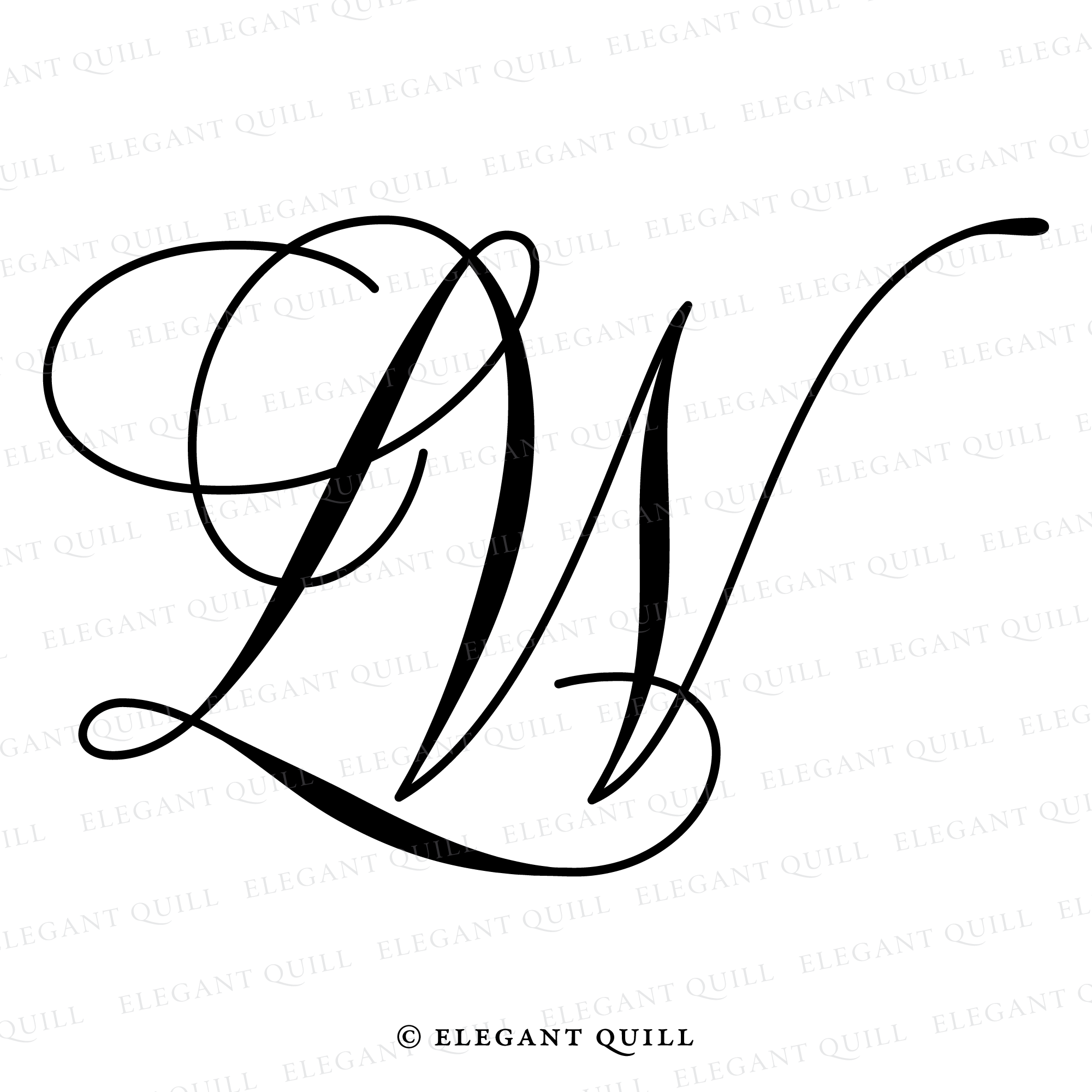 Wedding Initials, LW Logo – Elegant Quill