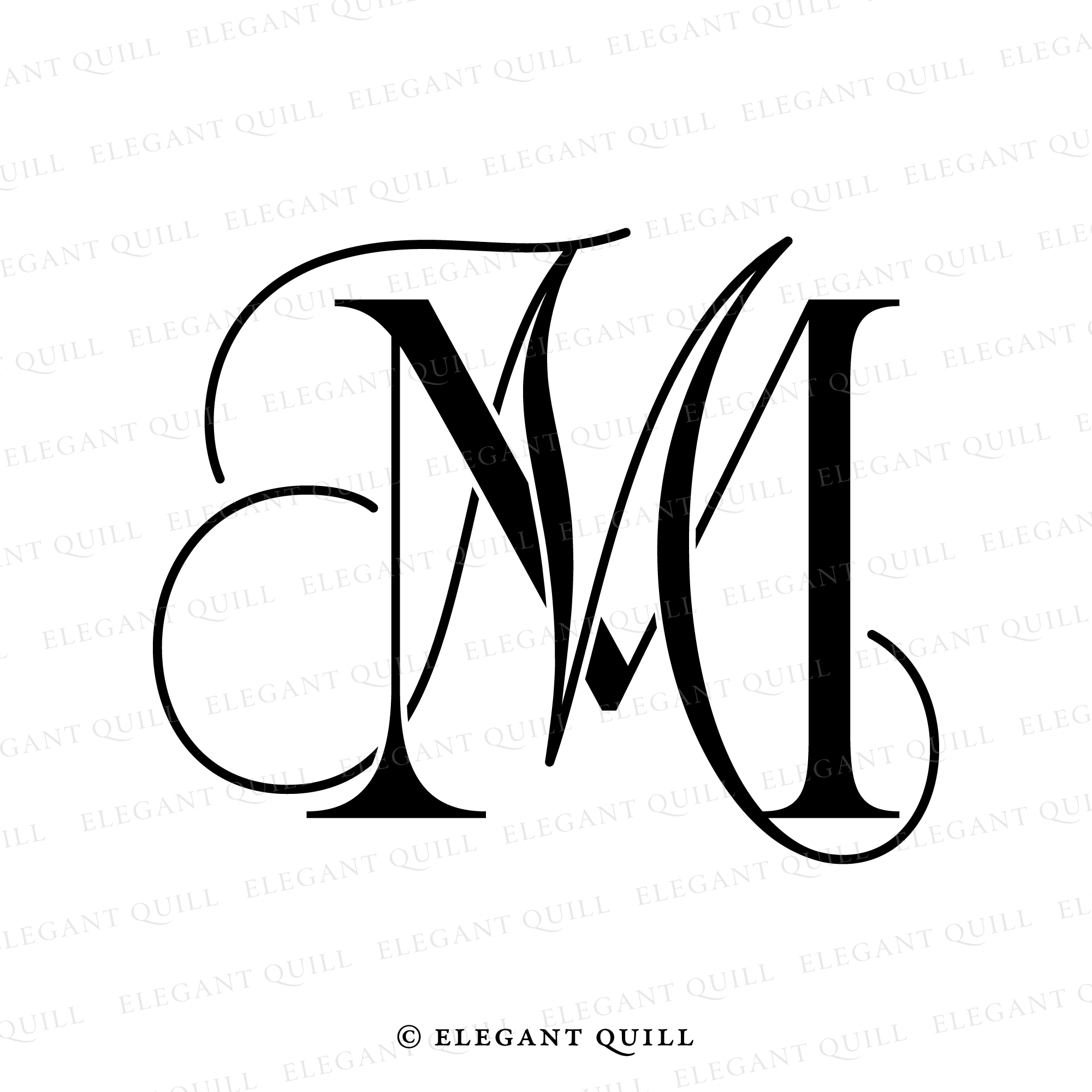 Mm, mm, monogram logo. calligraphic signature icon. wedding logo