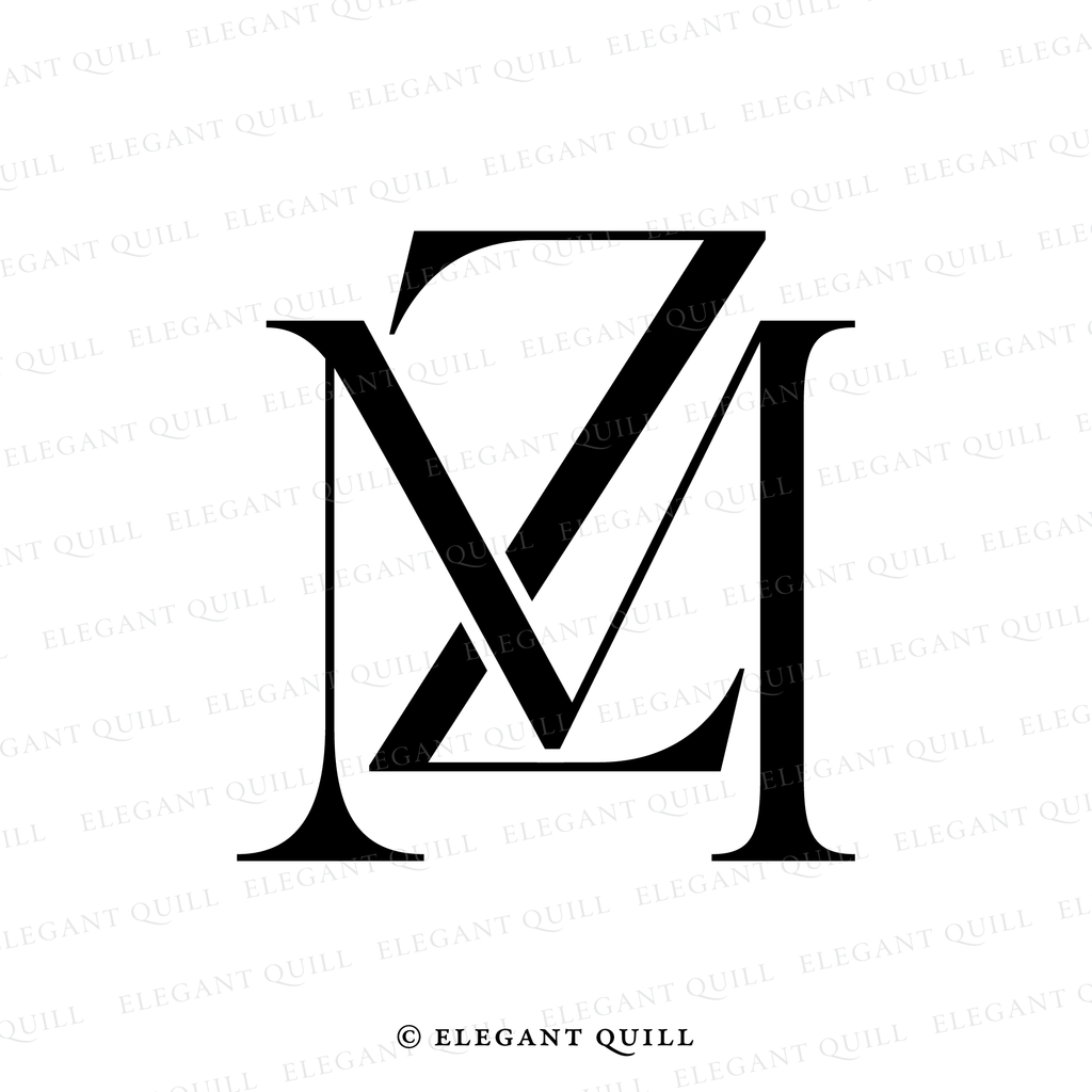 wedding initials, MZ logo