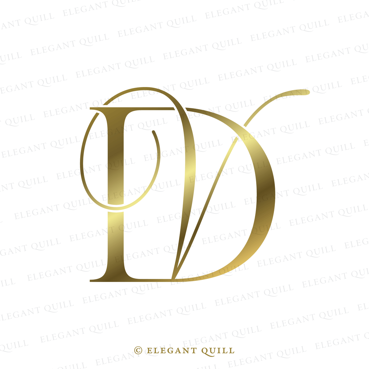Wedding Initials, VD Logo – Elegant Quill