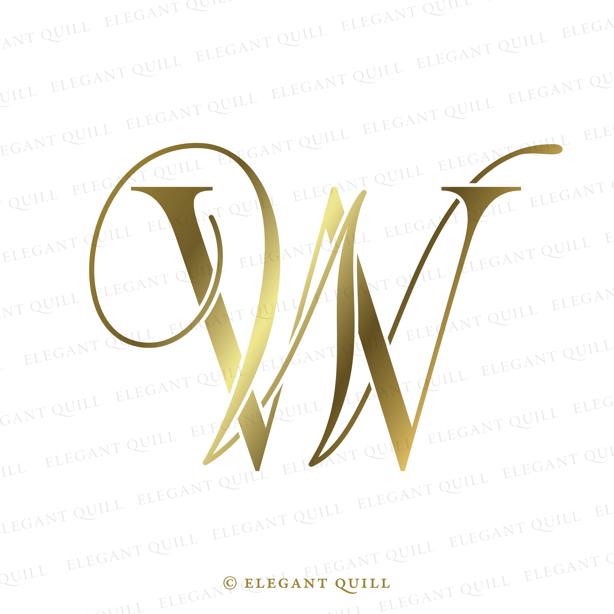 Wedding Initials, MM Logo – Elegant Quill