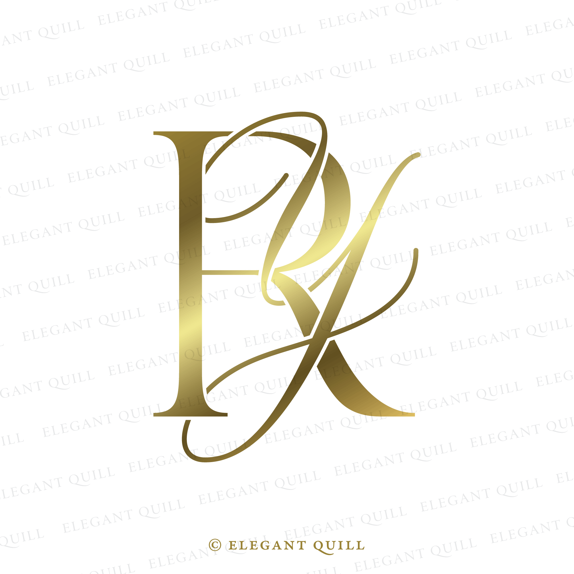 Wedding Monogram Design, YL Initials Logo – Elegant Quill
