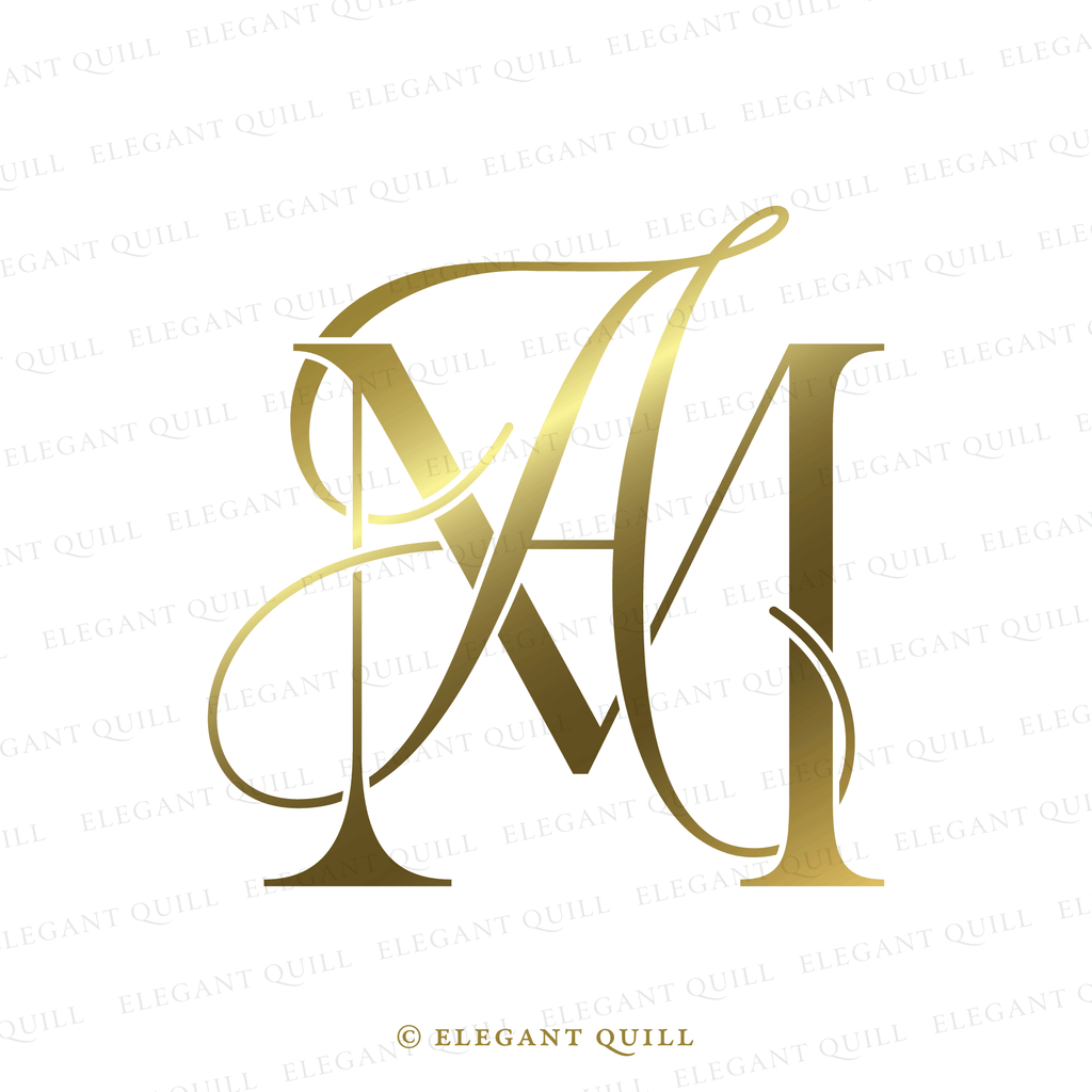Initial letter ma monogram wedding logo Royalty Free Vector