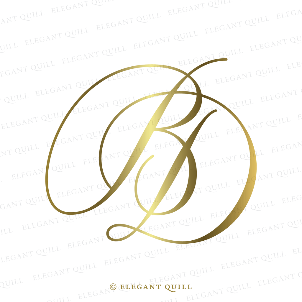 B Wedding Monograms – Elegant Quill
