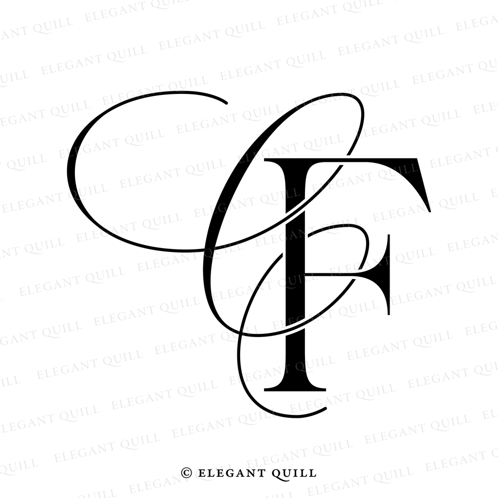 wedding initials logo CF