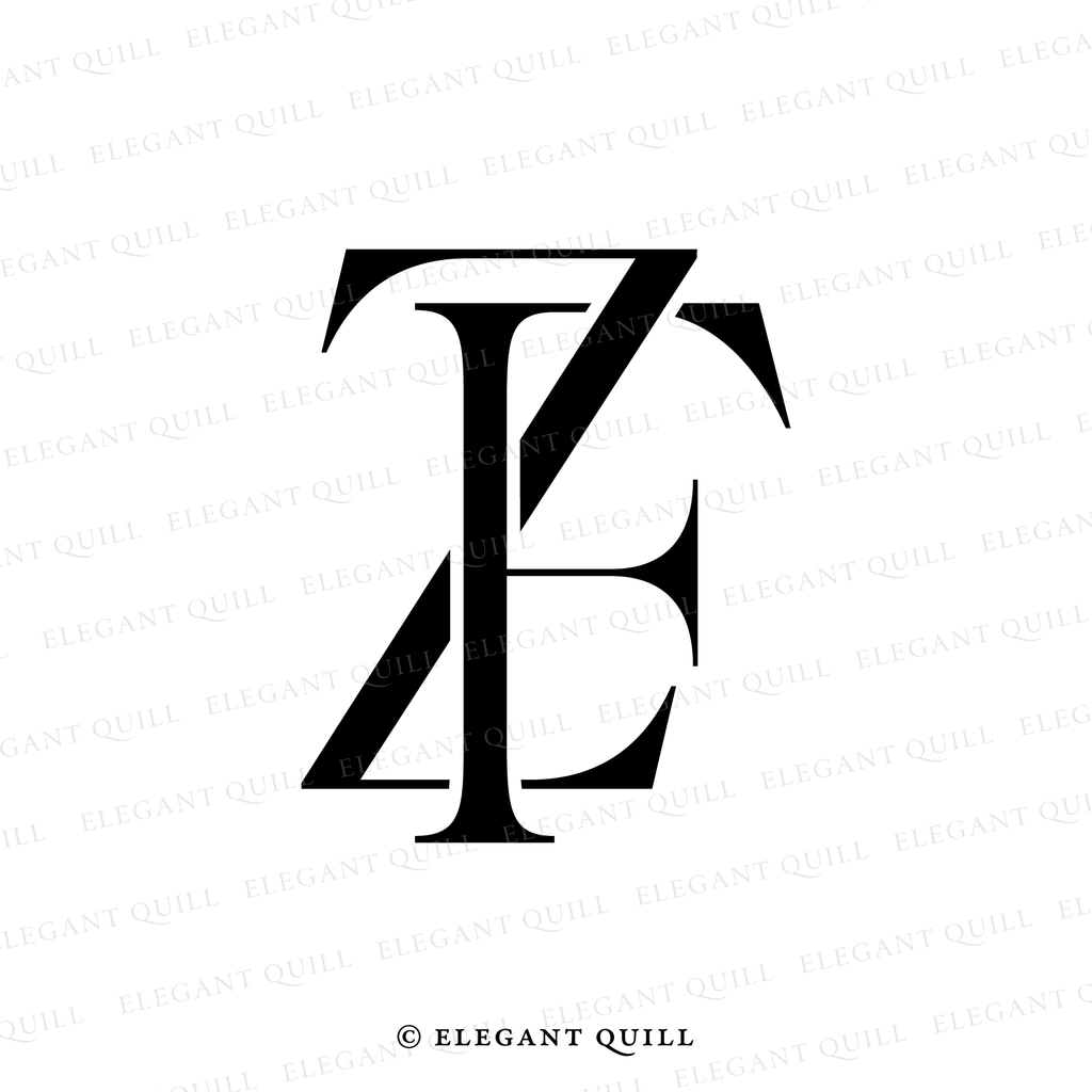 wedding initials logo, FZ