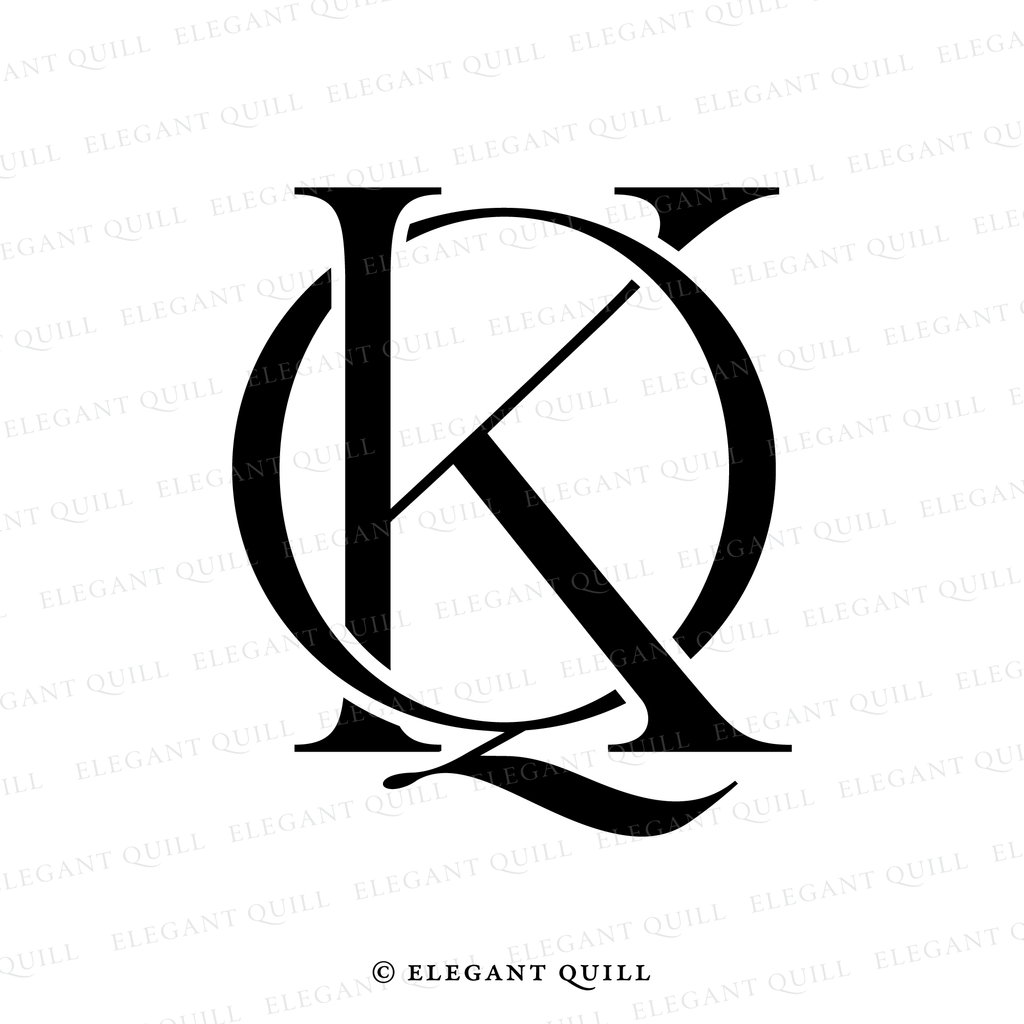 wedding initials logo, KQ