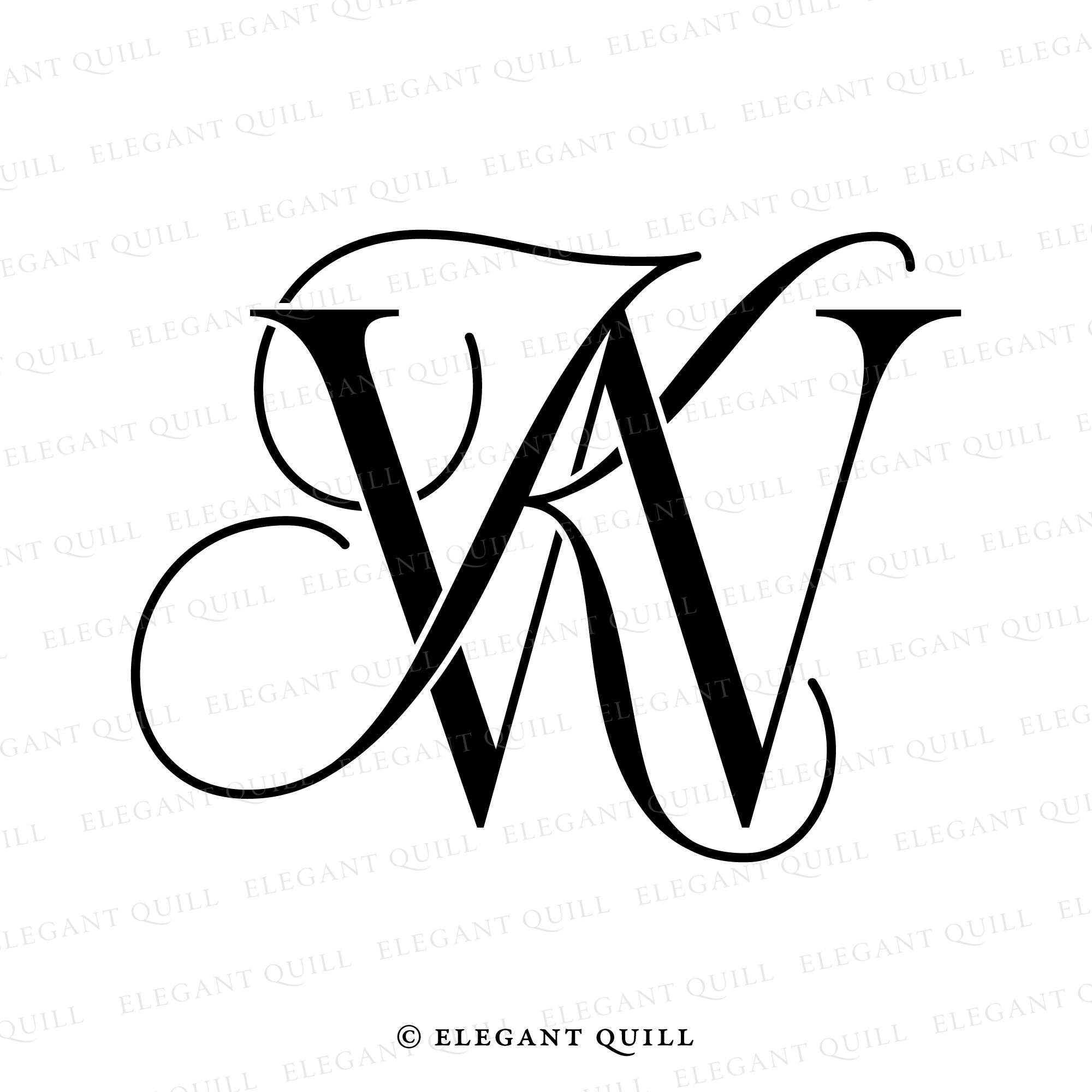 Letters KW Monogram Logo, image size:2000x2000
