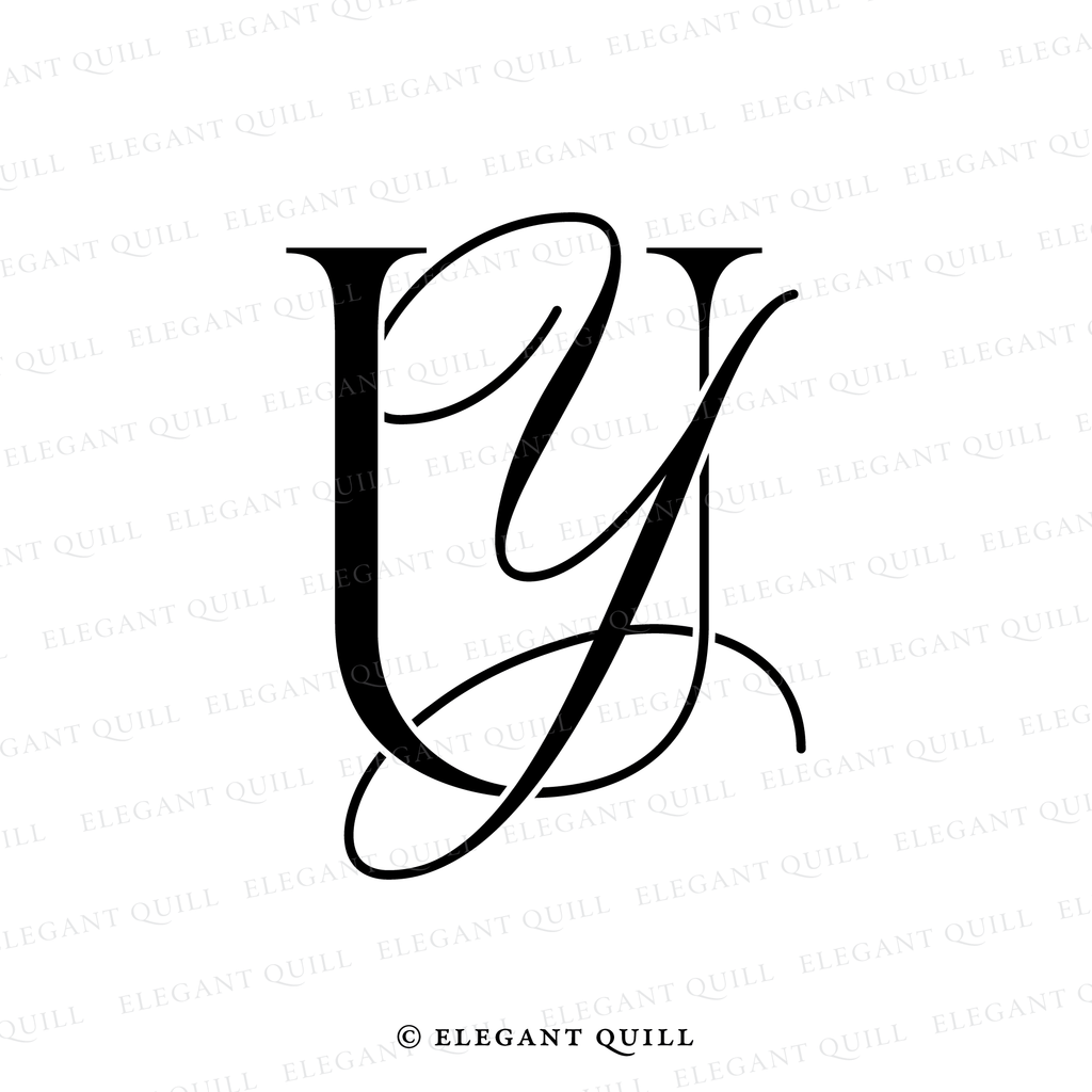 wedding initials logo, YU