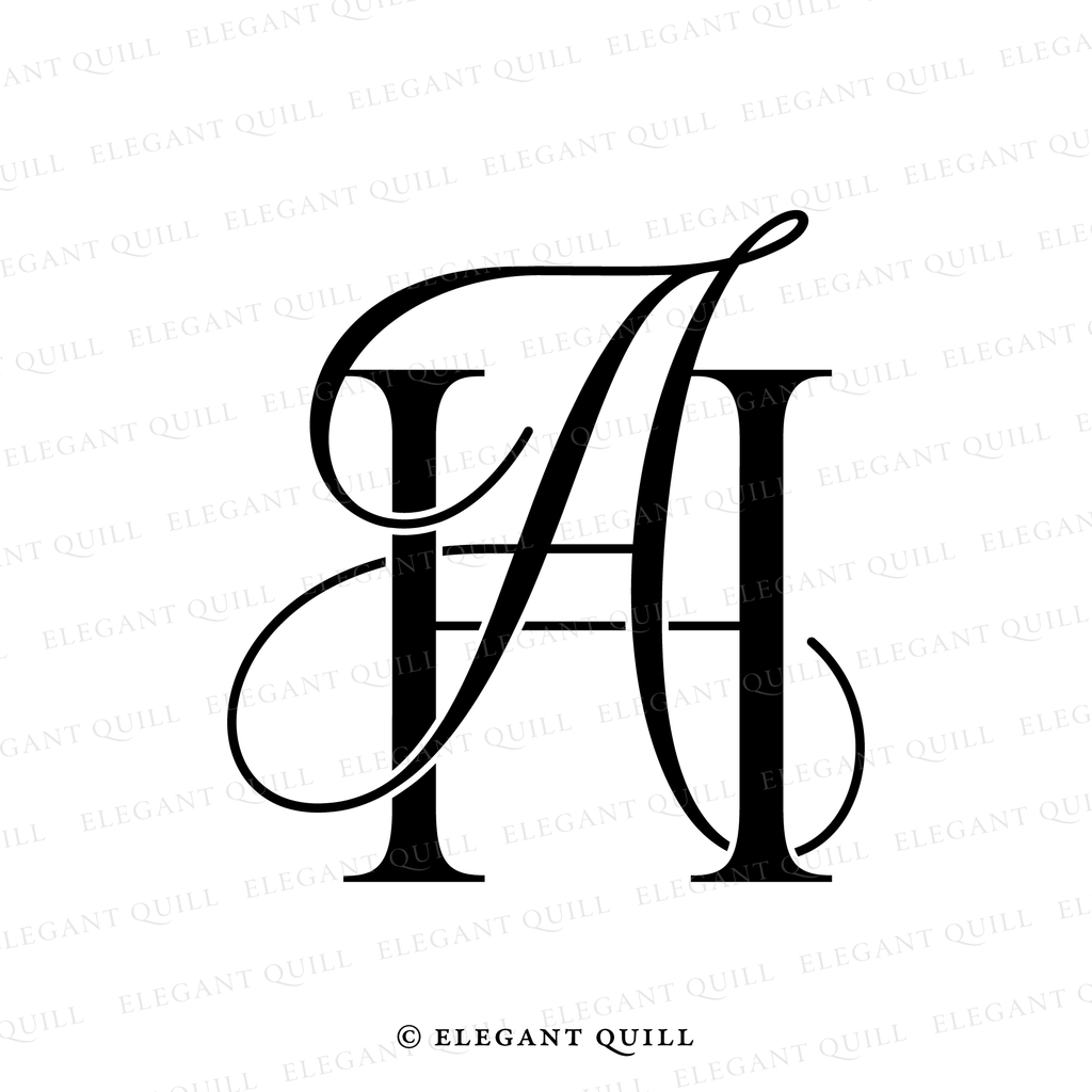 wedding initials monogram, AH logo