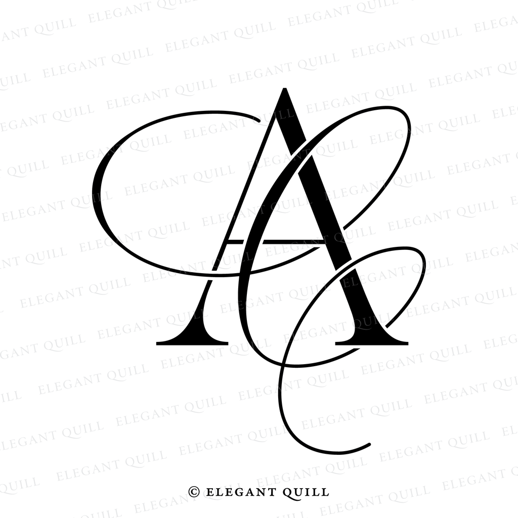 wedding initials monogram, CA logo