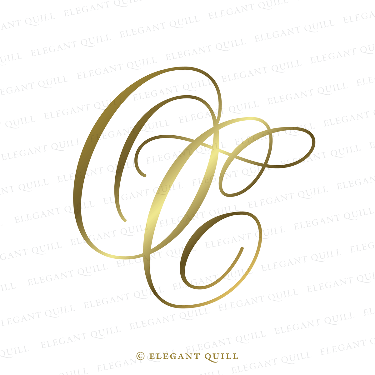 Wedding Initials Monogram, CO Logo – Elegant Quill