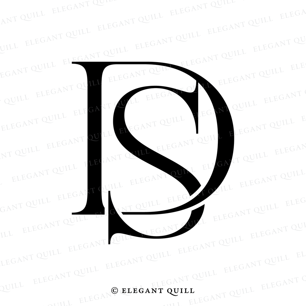 wedding initials monogram, DS