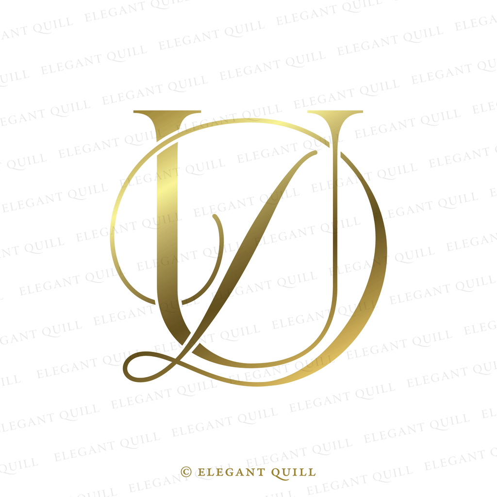 wedding initials monogram, DU