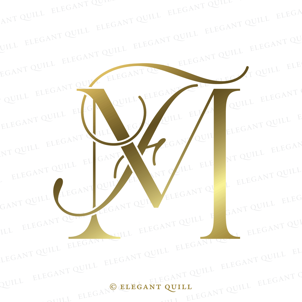 M Initals M Letter Monograms – Elegant Quill
