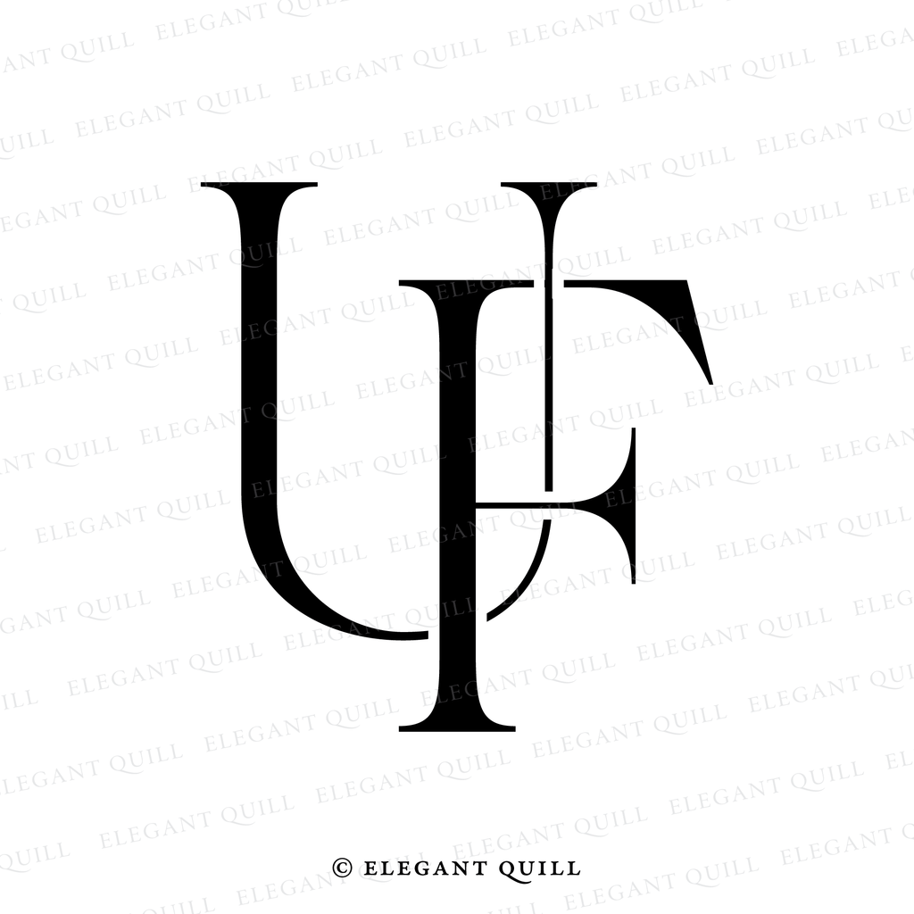 wedding initials monogram, FU