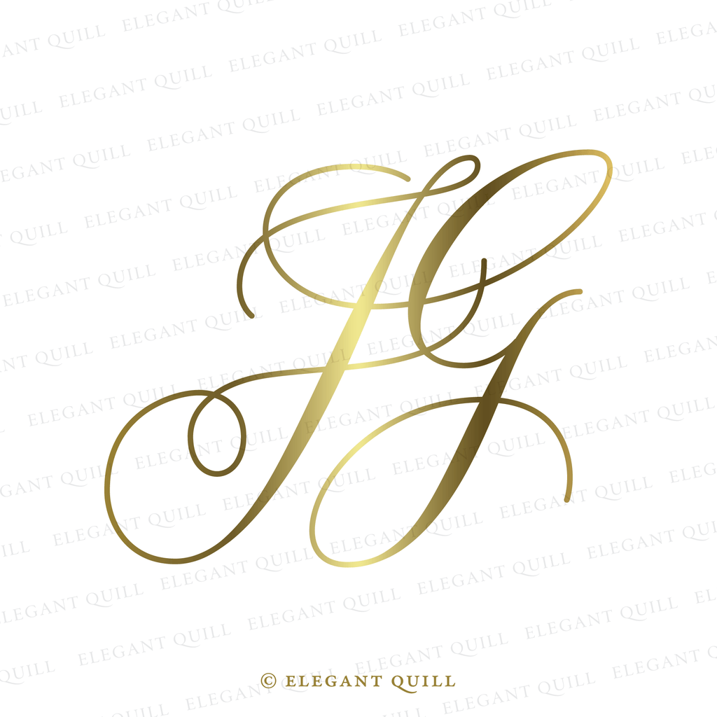 wedding initials monogram, GJ