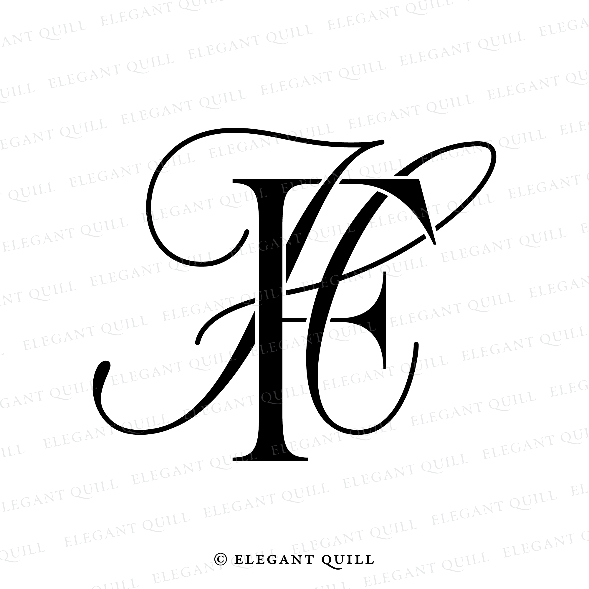 Elegant Wedding Monogram, AF Initials Logo – Elegant Quill