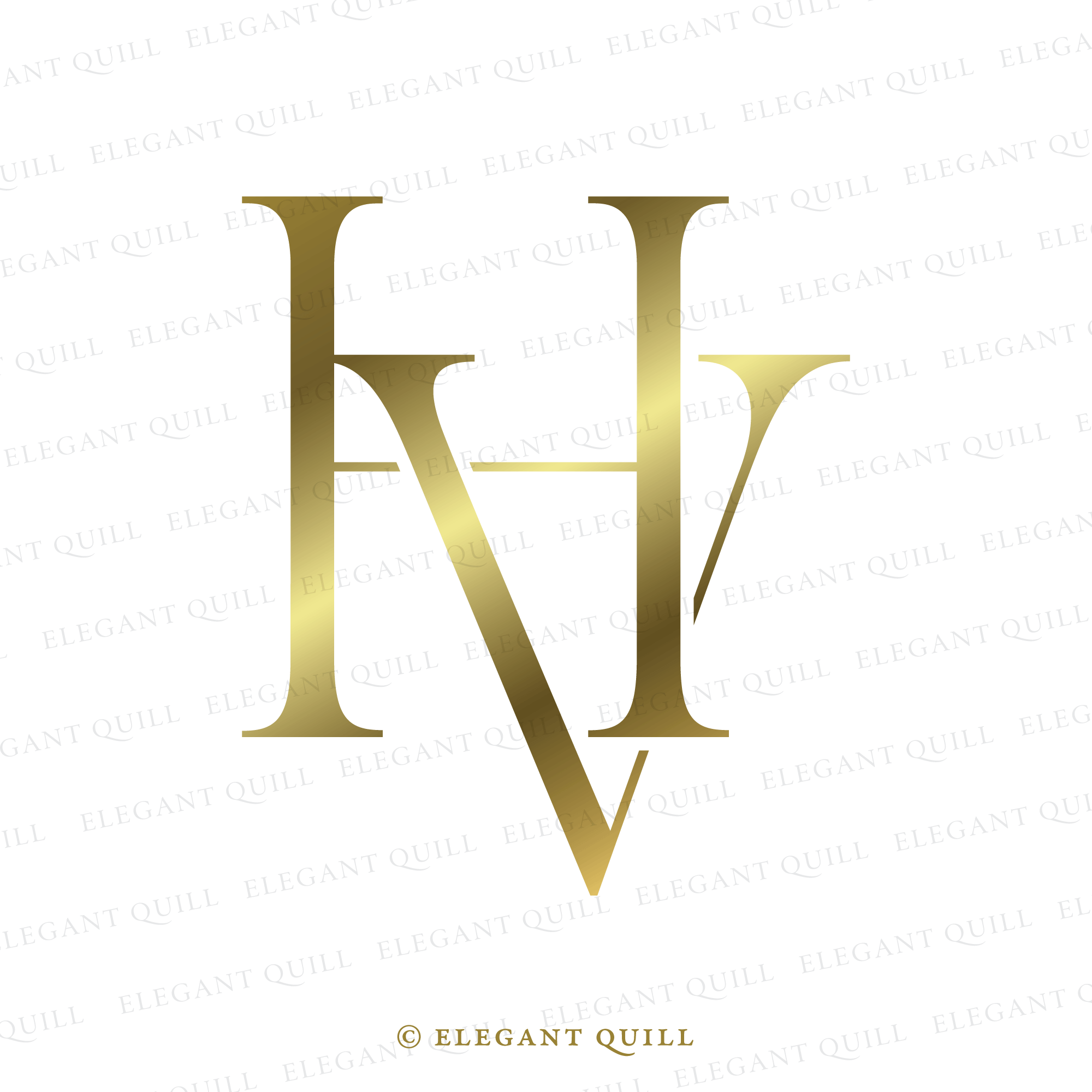 Monogram HV Logo Design By Vectorseller | TheHungryJPEG