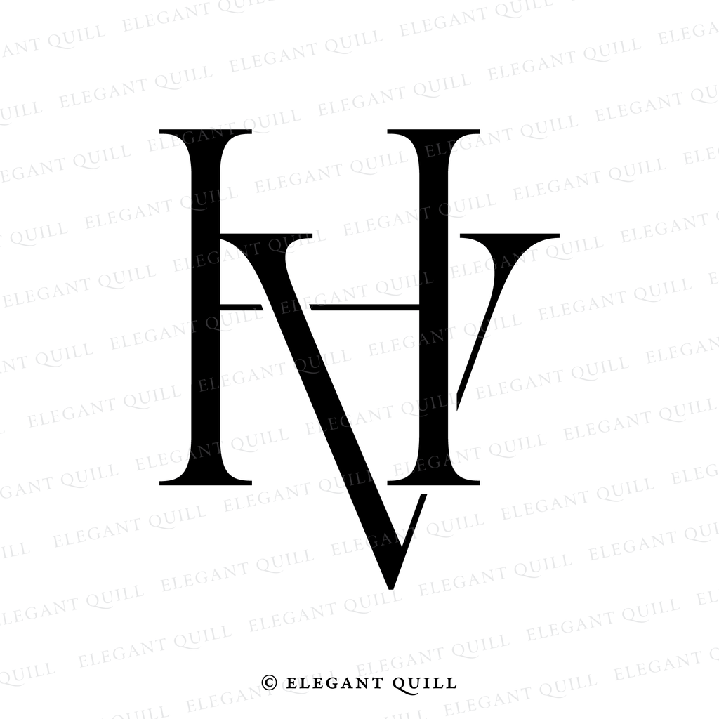 wedding initials monogram, HV logo