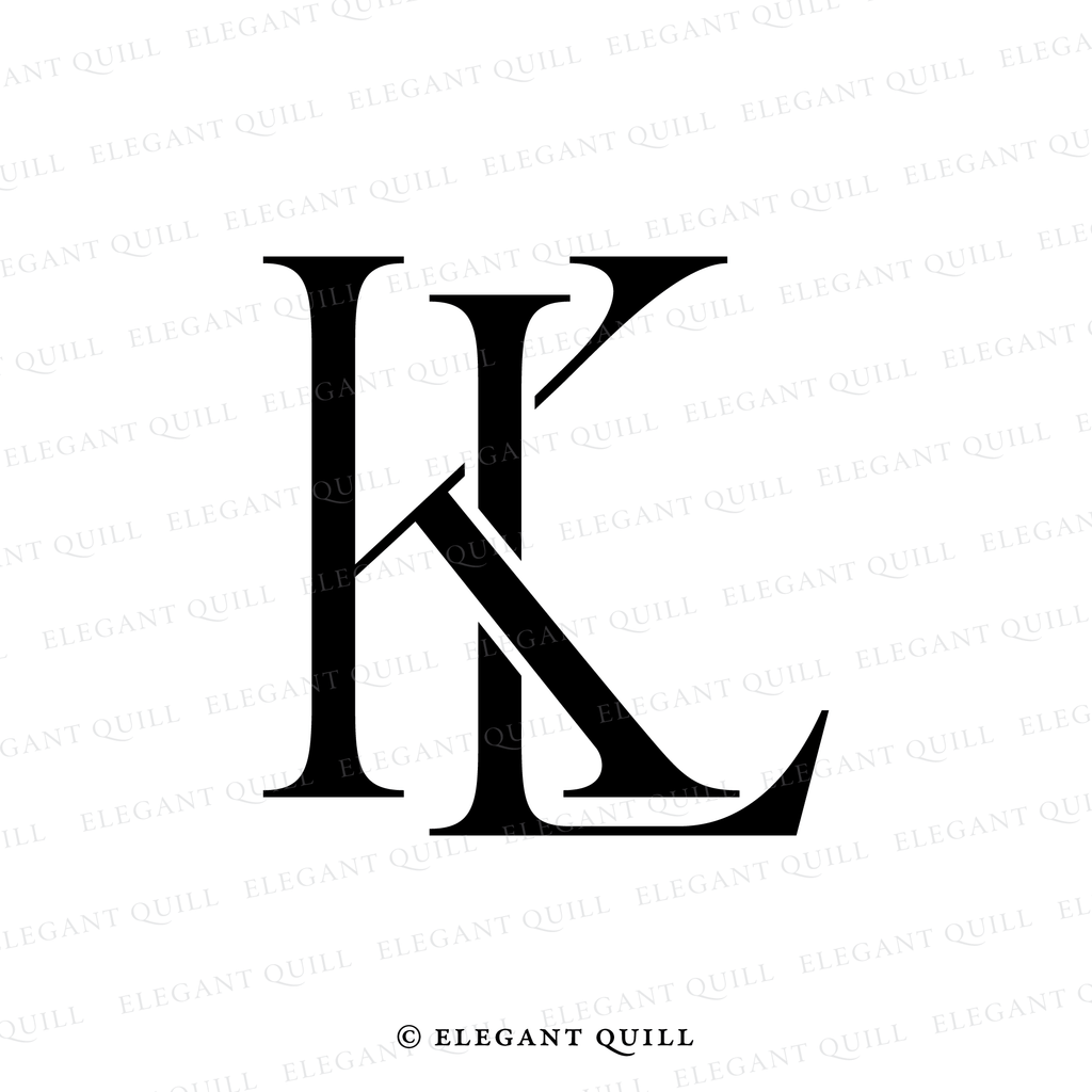 wedding initials monogram, KL