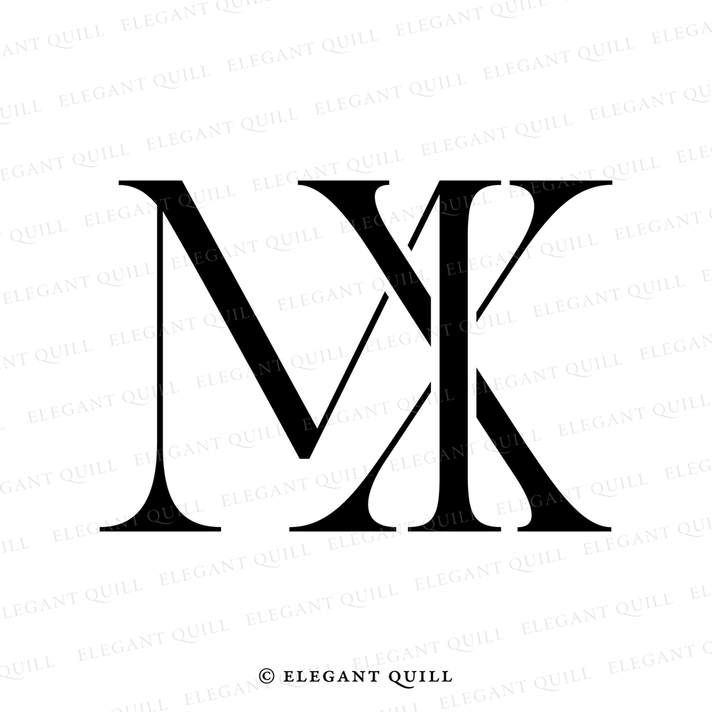 wedding initials monogram, MX