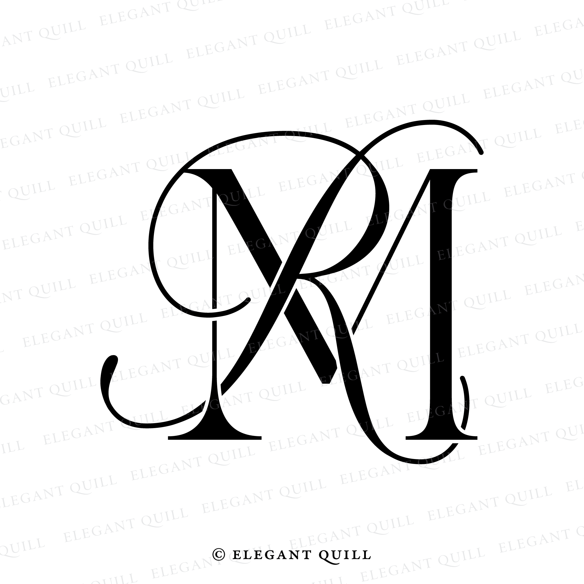 Rm Initials Example Wedding Initials Monogram, RM Logo – Elegant Quill