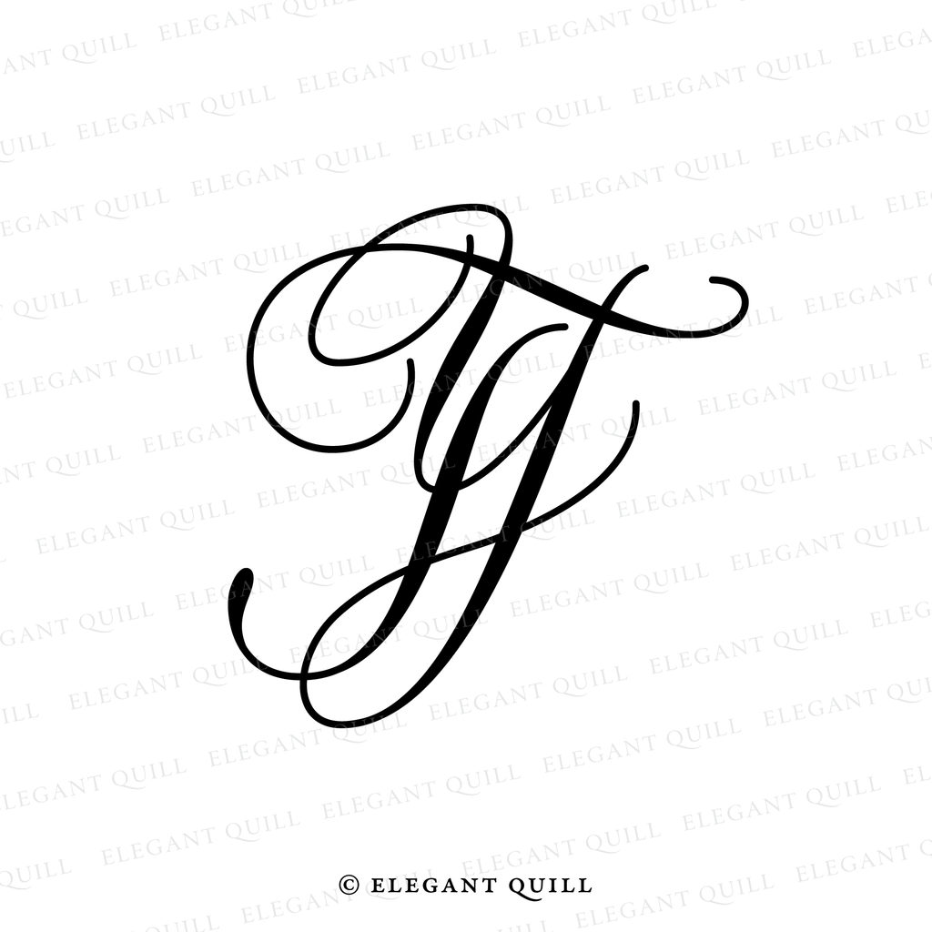wedding initials monogram, TY initials